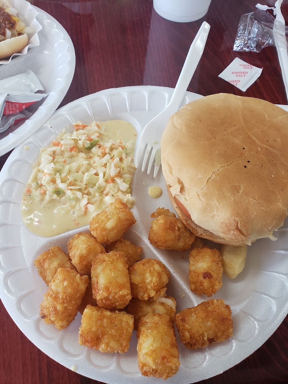 Cheeseburger with Slaw and Tots